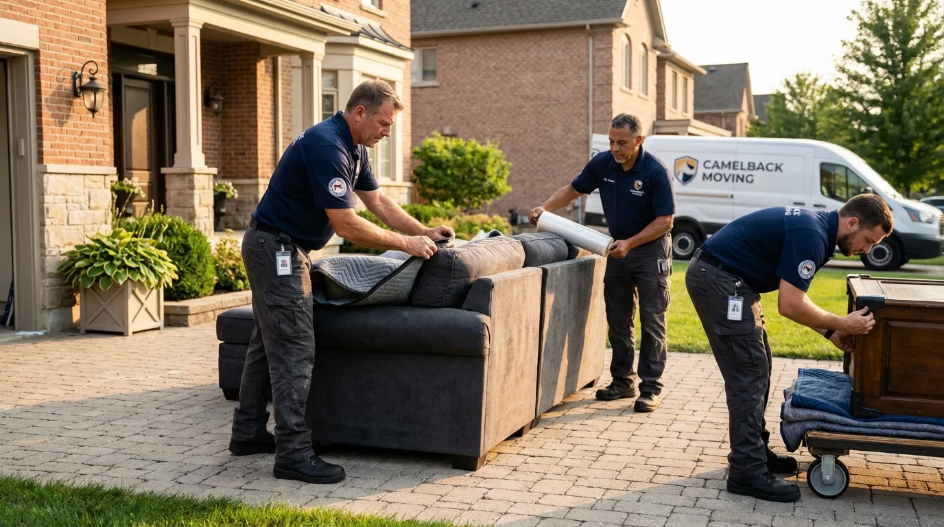 Large estate moving crew wrapping furniture in Tinley Park, IL